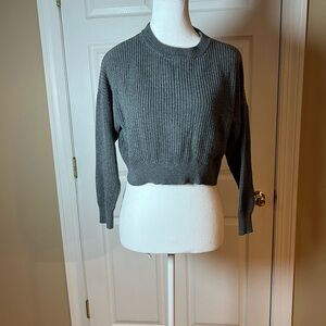 Garage Women's Size P/S Grey Cropped Long Sleeve Sweater Casual Cozy Fall